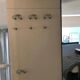 1960s Mid-Century Modern White Wood Corner Coat Hanger with Mirror