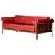 Johannes Andersen modern mid-century Danish canapé in rosewood and burgundy leather