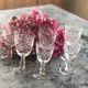 6 old engraved crystal glasses
