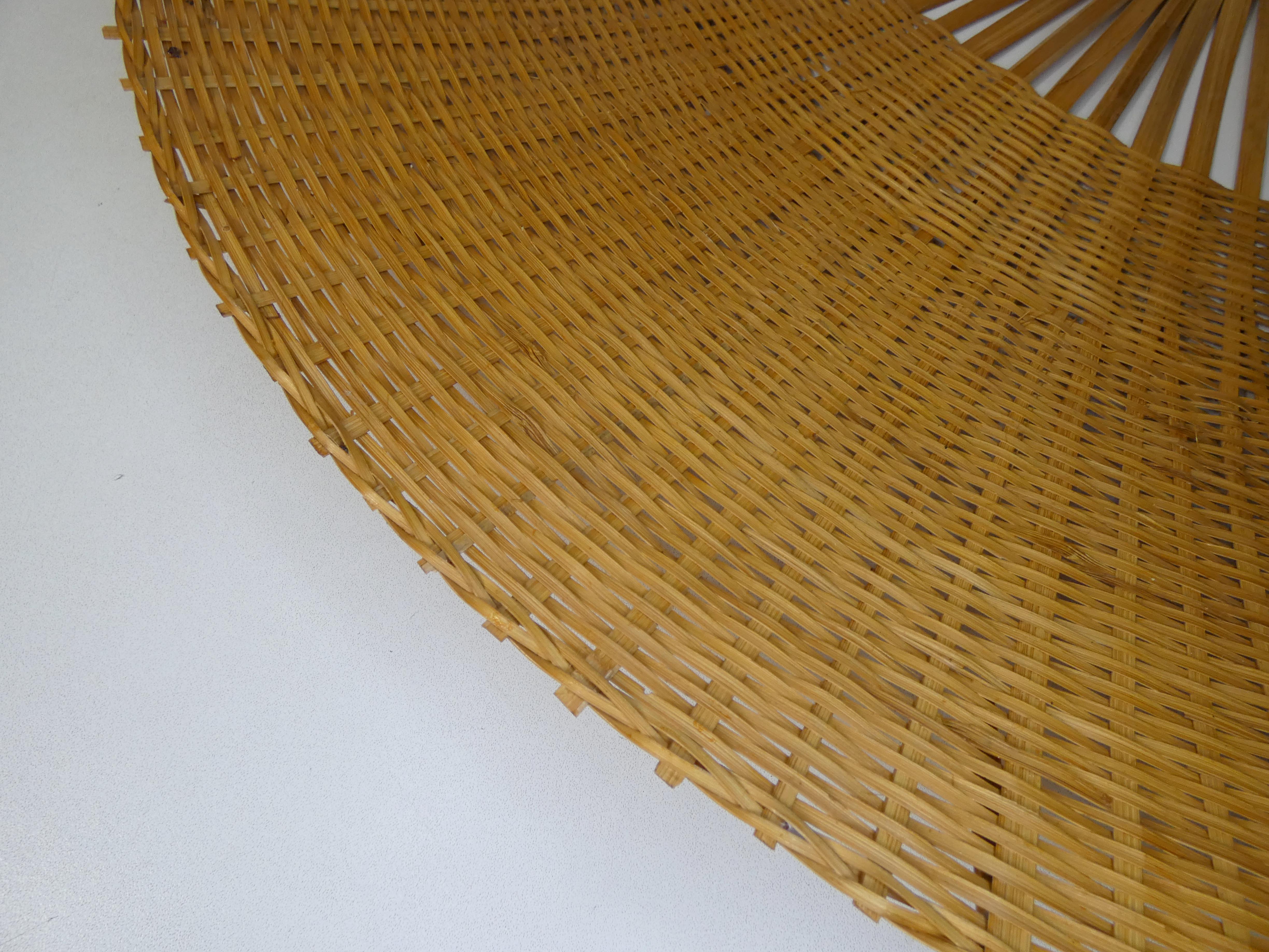 XXL fan in vintage rattan (106 cm)