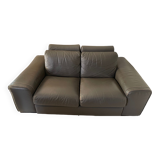 Grey leather sofa