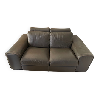 Gray leather sofa