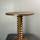 Midcentury brutalist wood turned side table in the style of Charles Dudouyt