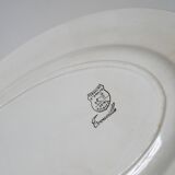 Oval dish with yellow borders st amand model "trouville", 1960