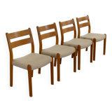 Chaises de Salle à Manger Mid-Century en Teck par EMC, Danemark, années 60, Set de 4
