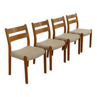 Mid-Century Teak Dining Chairs by EMC, Denmark, 60s, Set of 4