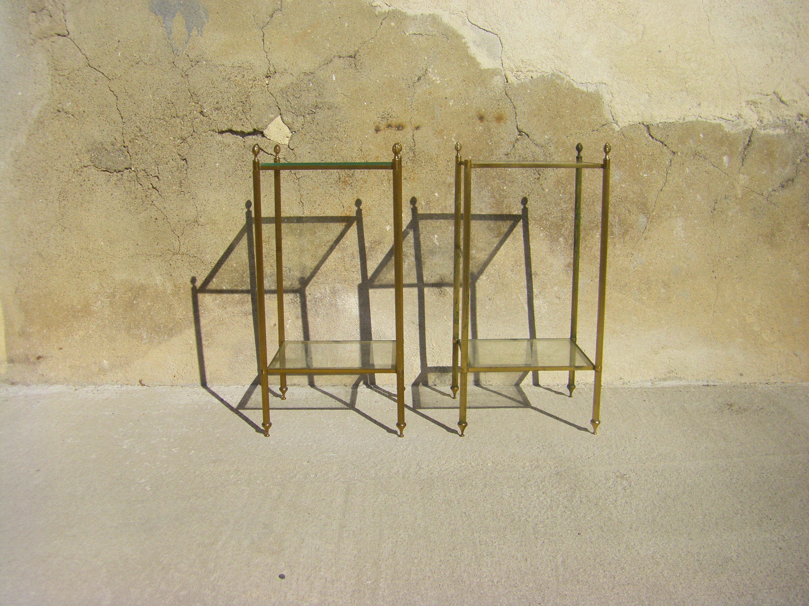 Pair of golden brass sofa tips