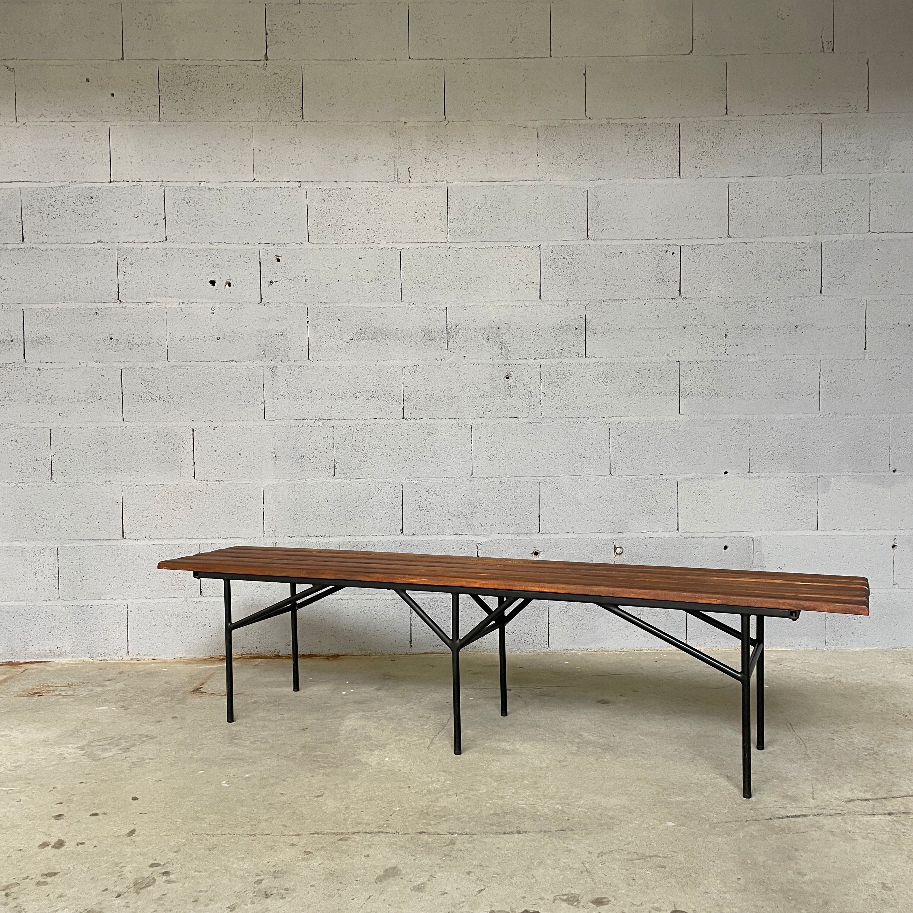 Bench, wood and metal