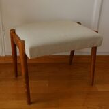 Scandinavian footstool, reupholstered, 1960
