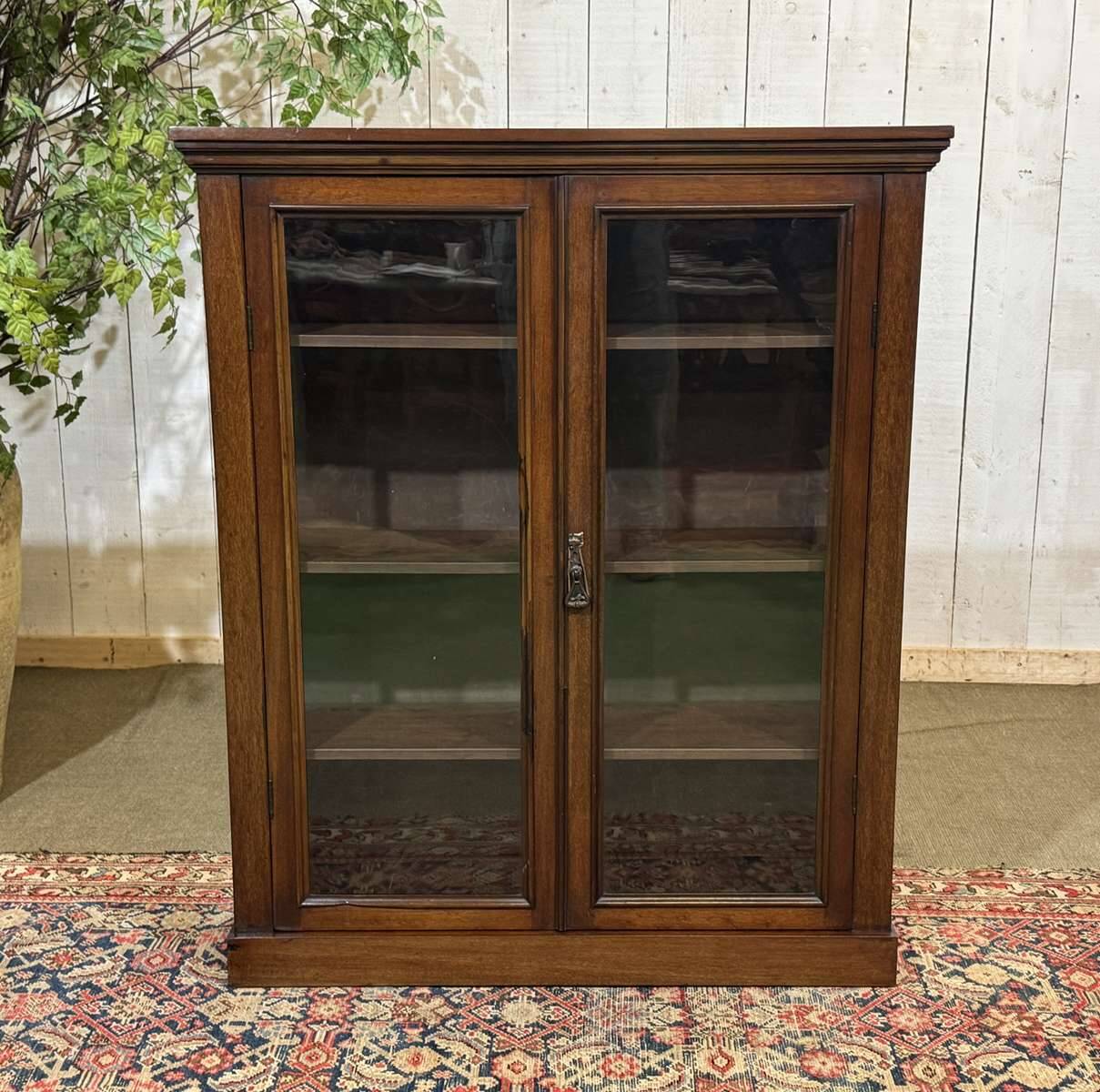 19th-century English mahogany display cabinet
