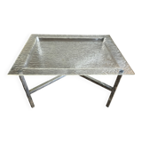 Hollywood chrome and plexiglass space age bedside coffee table 1970