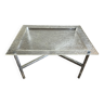 Hollywood chrome and plexiglass space age bedside coffee table 1970
