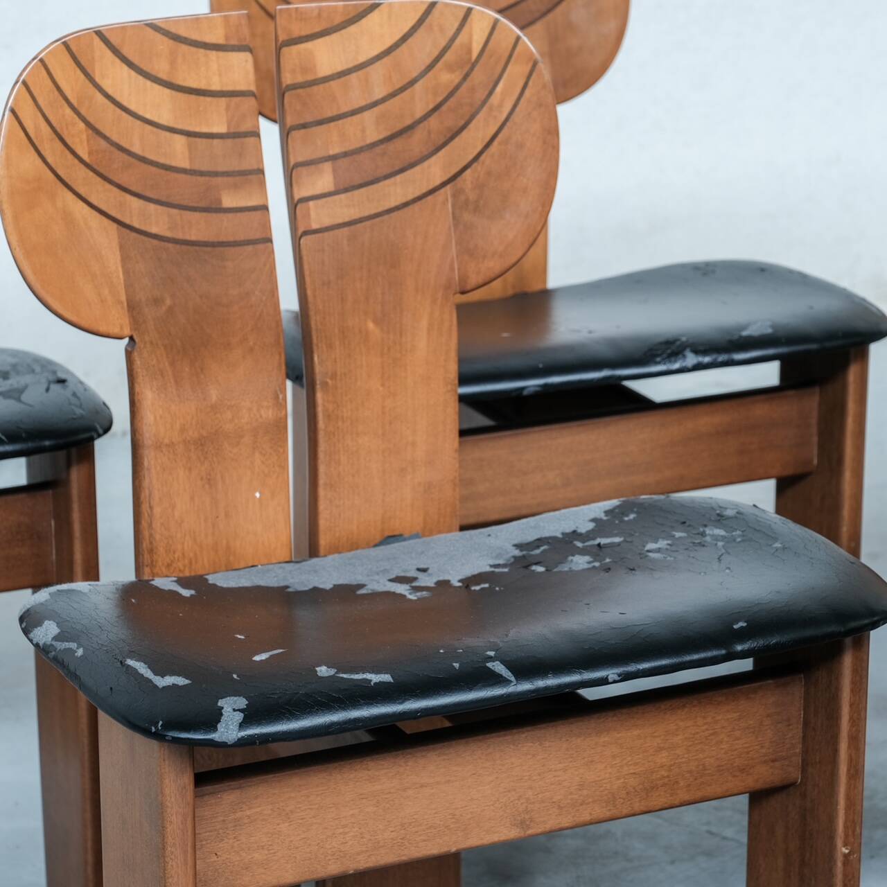 Set of Six 'Africa' Mid-Century Italian Dining Chairs by Scarpa