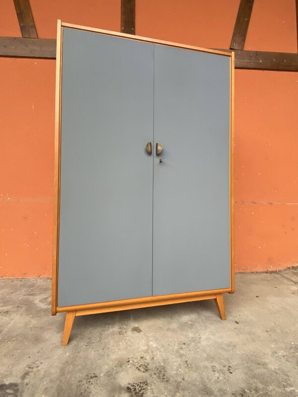 Armoire Parisienne Placard vestiaire atelier bois Mid-century vintage scand