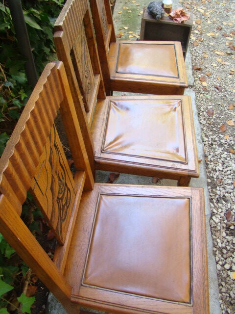 Series of three chairs art deco