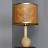 Grande lampe de table en travertin - Attribuée à la production Mannelli