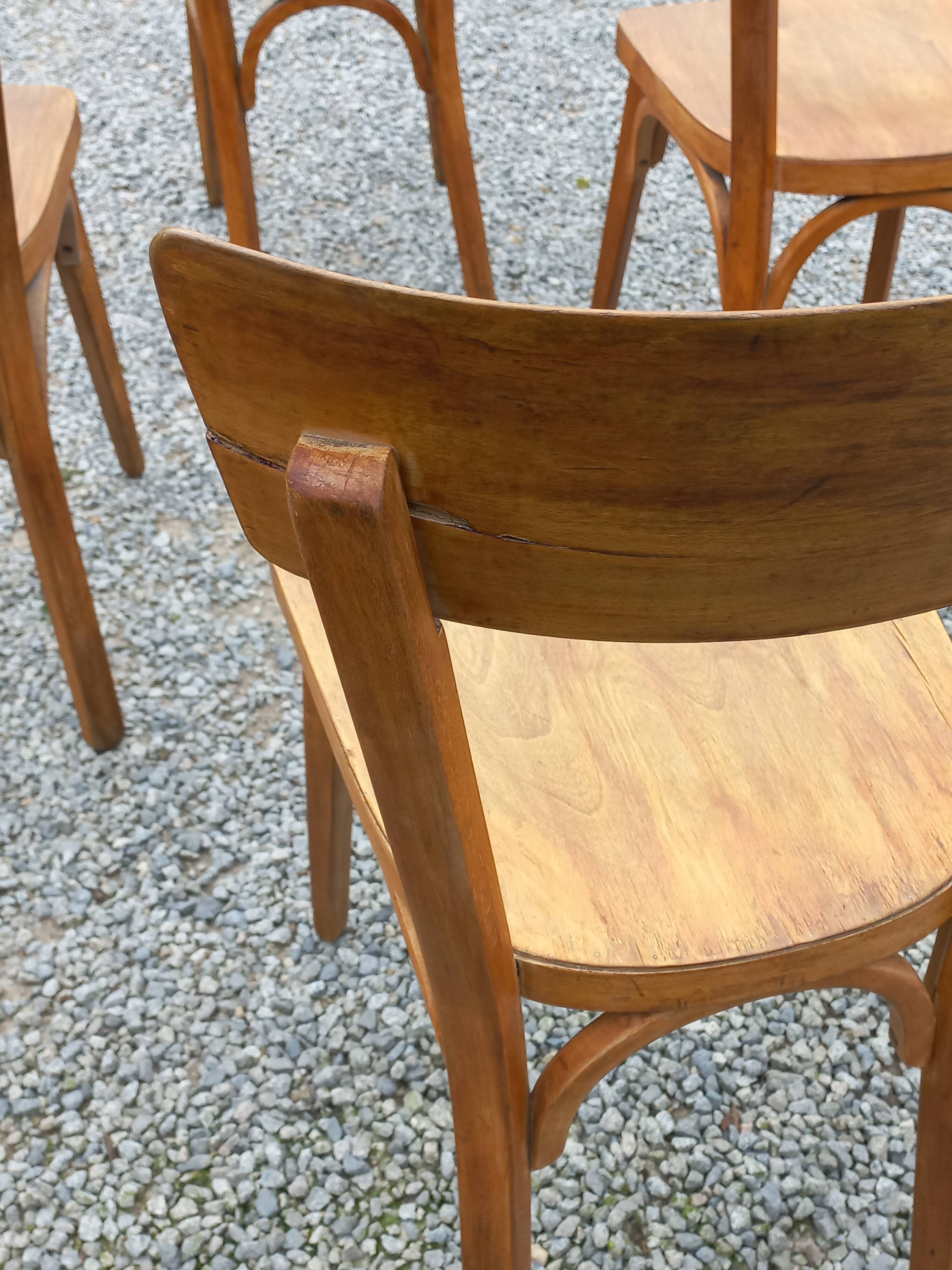 Set of 6 1950s bistro chairs