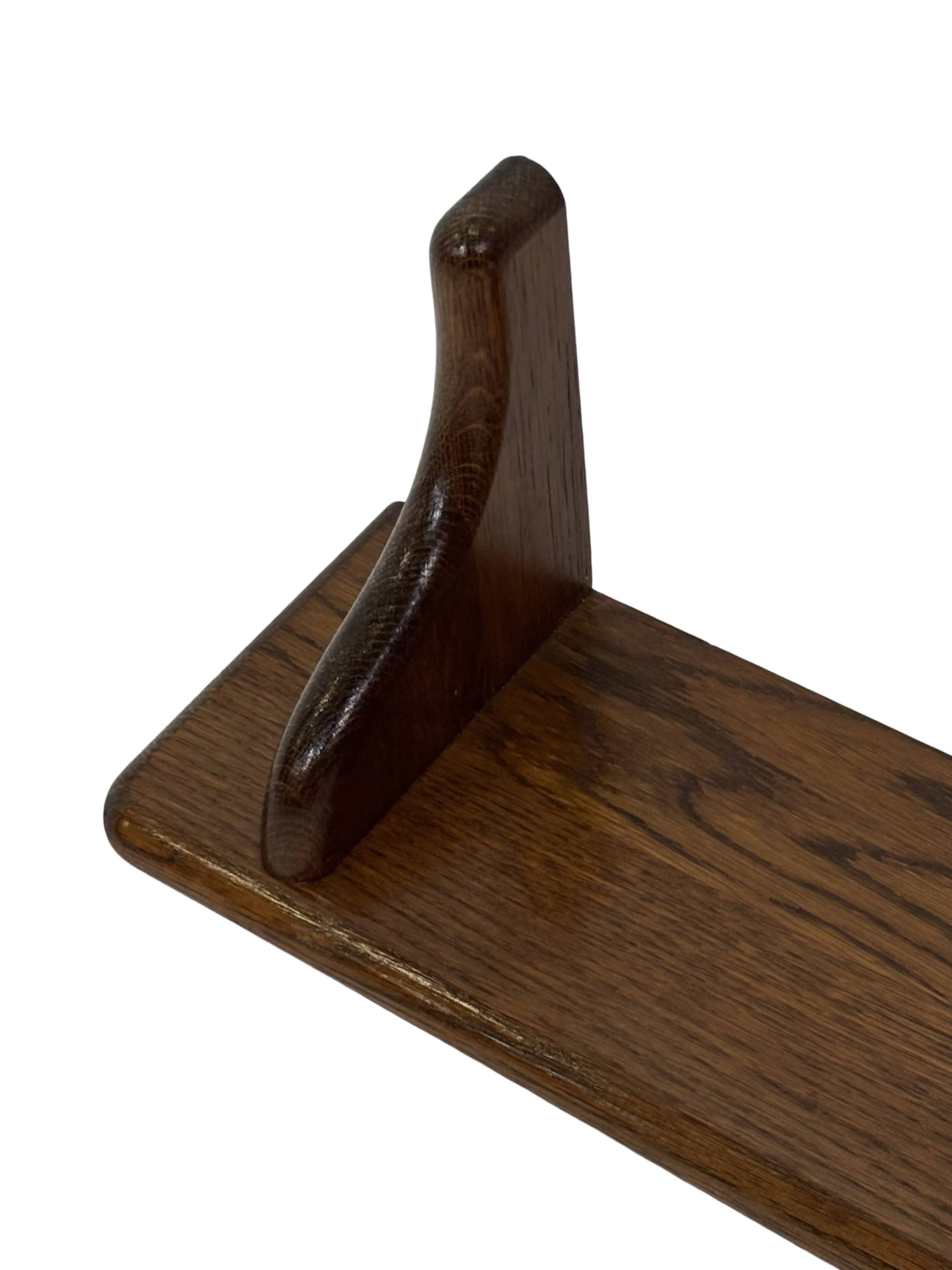 Vintage book shelf wall rack 1970s wood minimalist design