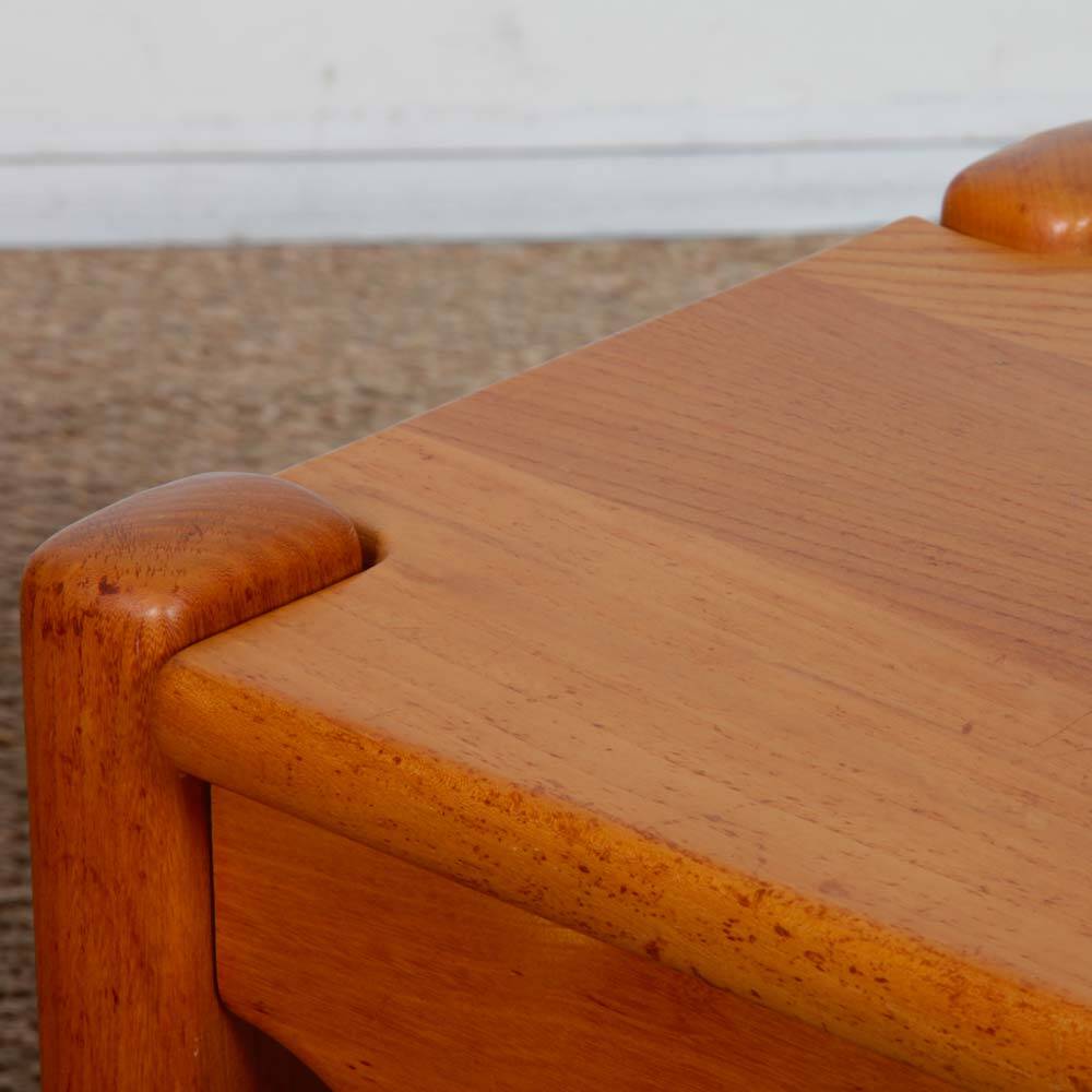 Pair of bedside tables in solid elm from the 1980s.