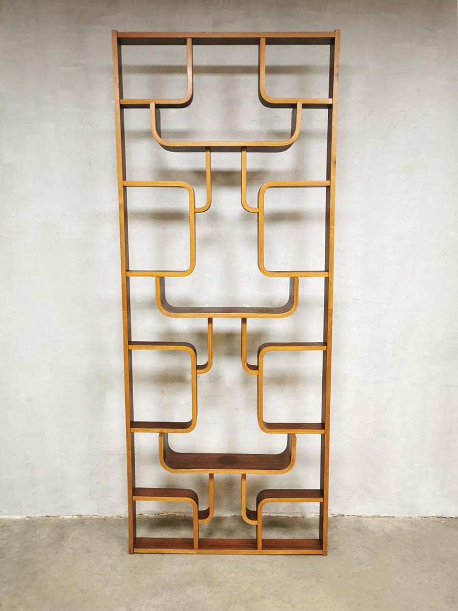 Vintage design wall unit Ludvik Volak room divider Drevopodnik Holesov