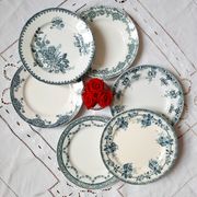 Old flat plates mismatched in iron earth accompanied by a serving dish