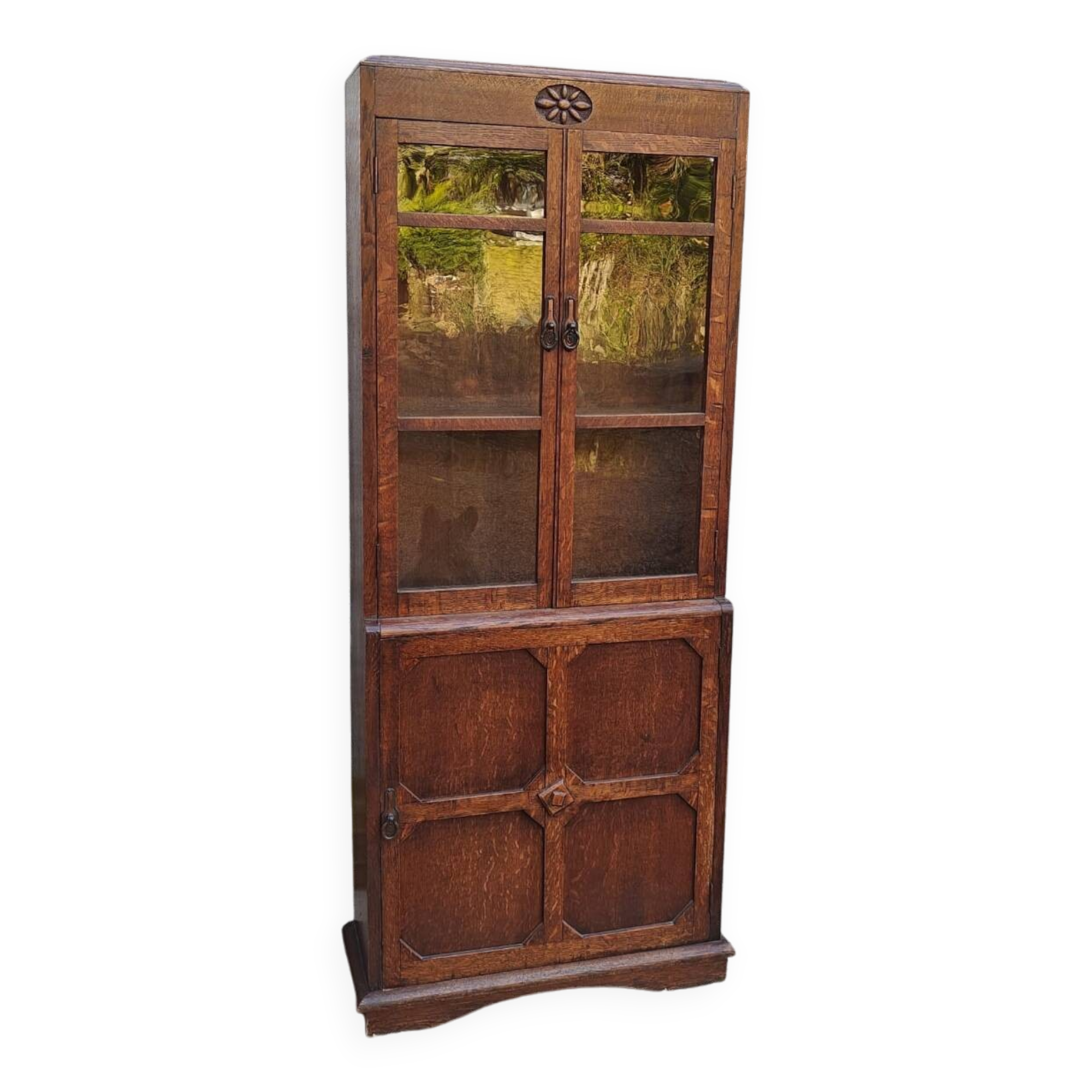 Oak display cabinet bookcase