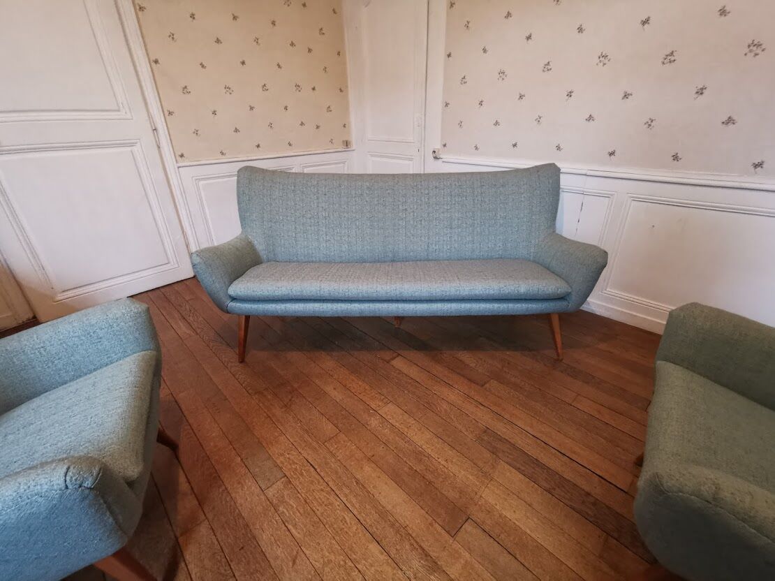 Rare 50s Swedish salon Restored for its rental in the film "Little Nicolas ,2021"