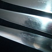 Set of 6 table knives Inoxidable steel and horn Stamped Châtellerault