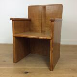 Pair of art deco solid oak chairs