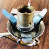 Pair of wall sconces in opaline and brass 60s