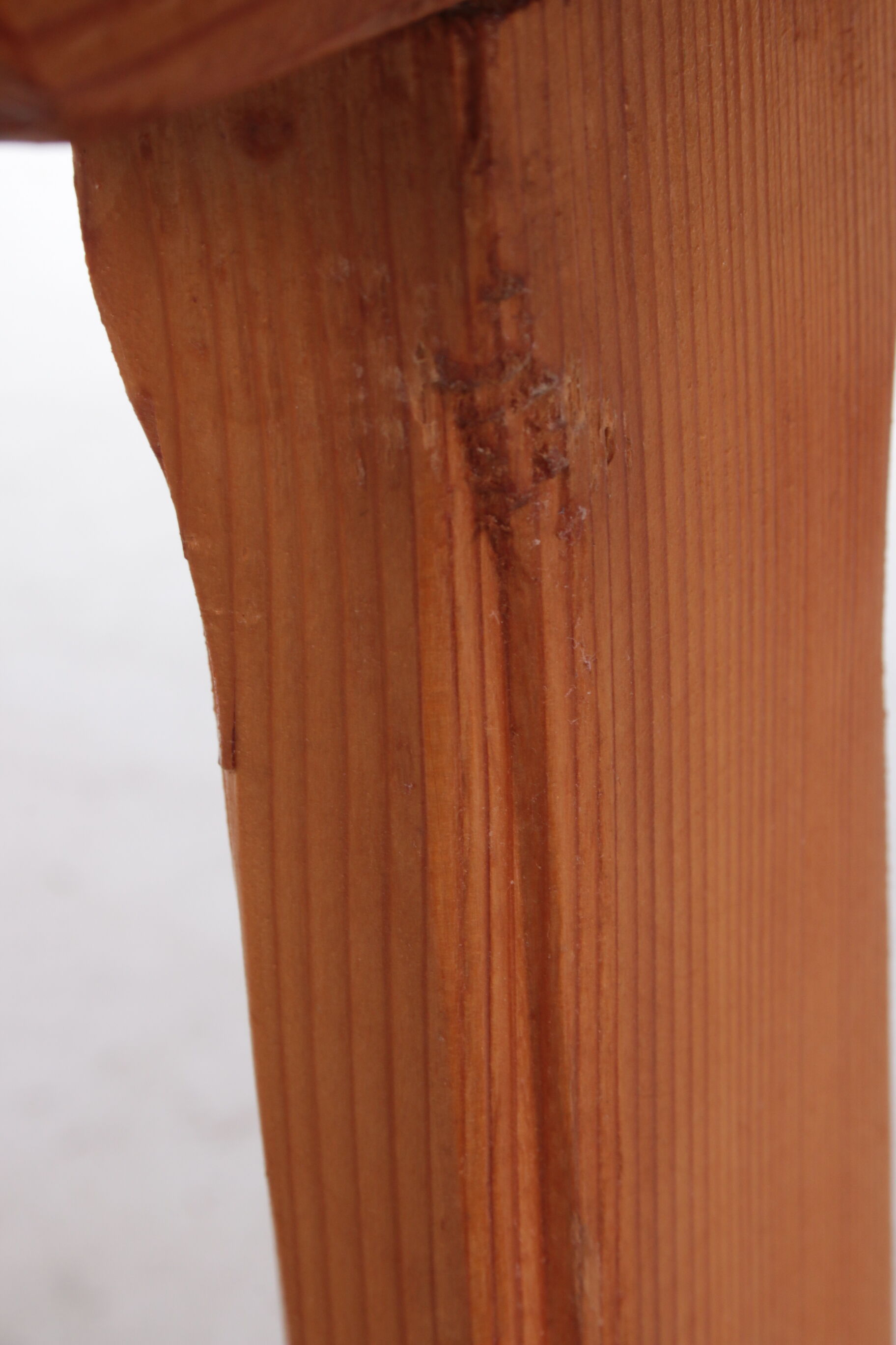 Vintage pine wooden bench tough look from france