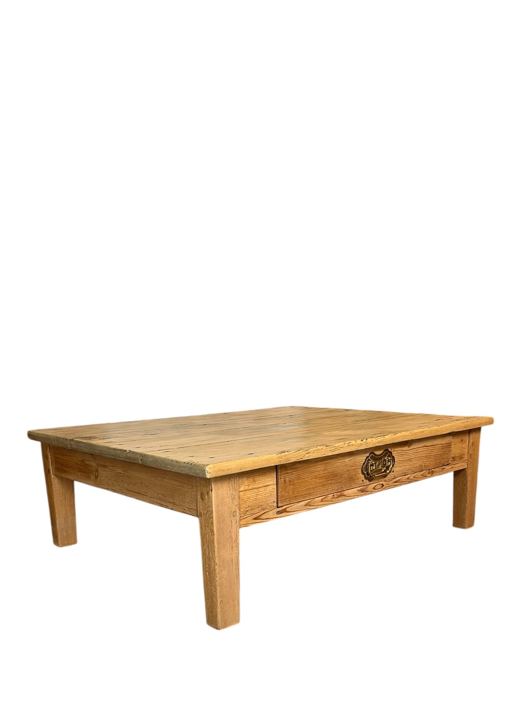 Table basse de ferme bois massif Augusta