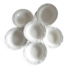 Ensemble de 7 petites assiettes creuses en céramique blanche