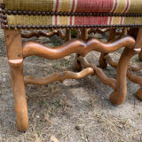 6 lounge chairs in sheepbone and fine fabrics 18/early 19th