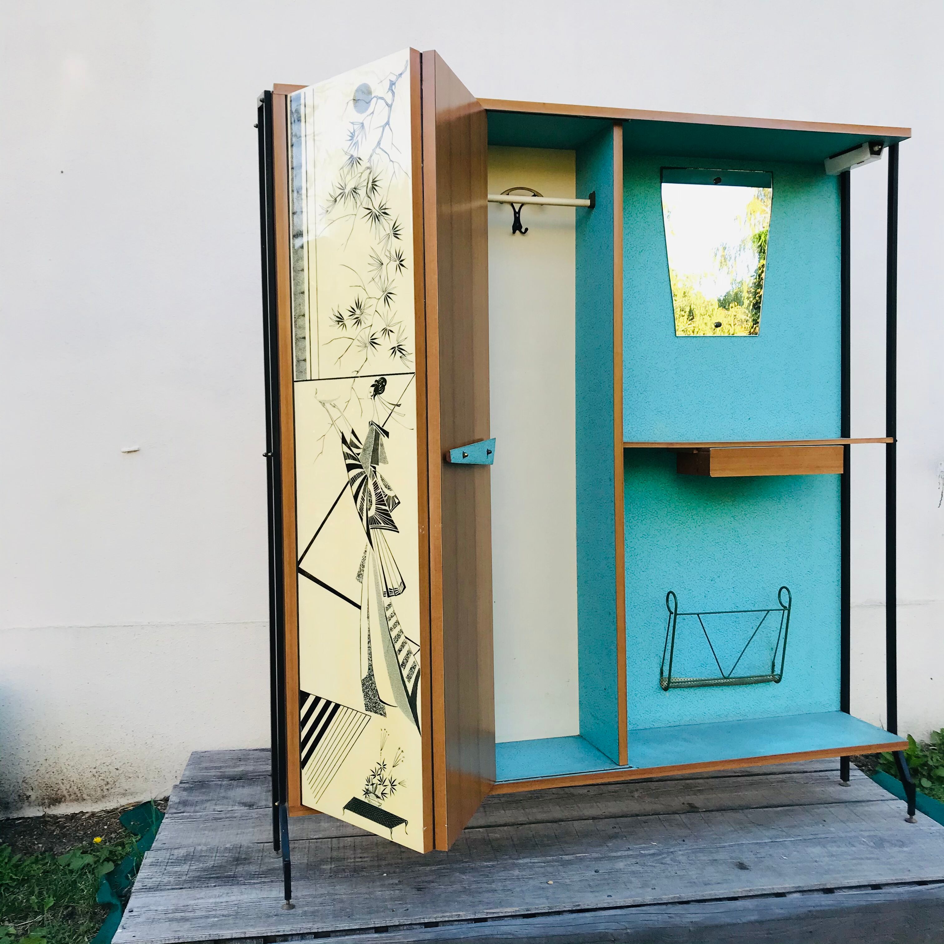 Meuble vestiaire d’entrée design 1960 italy