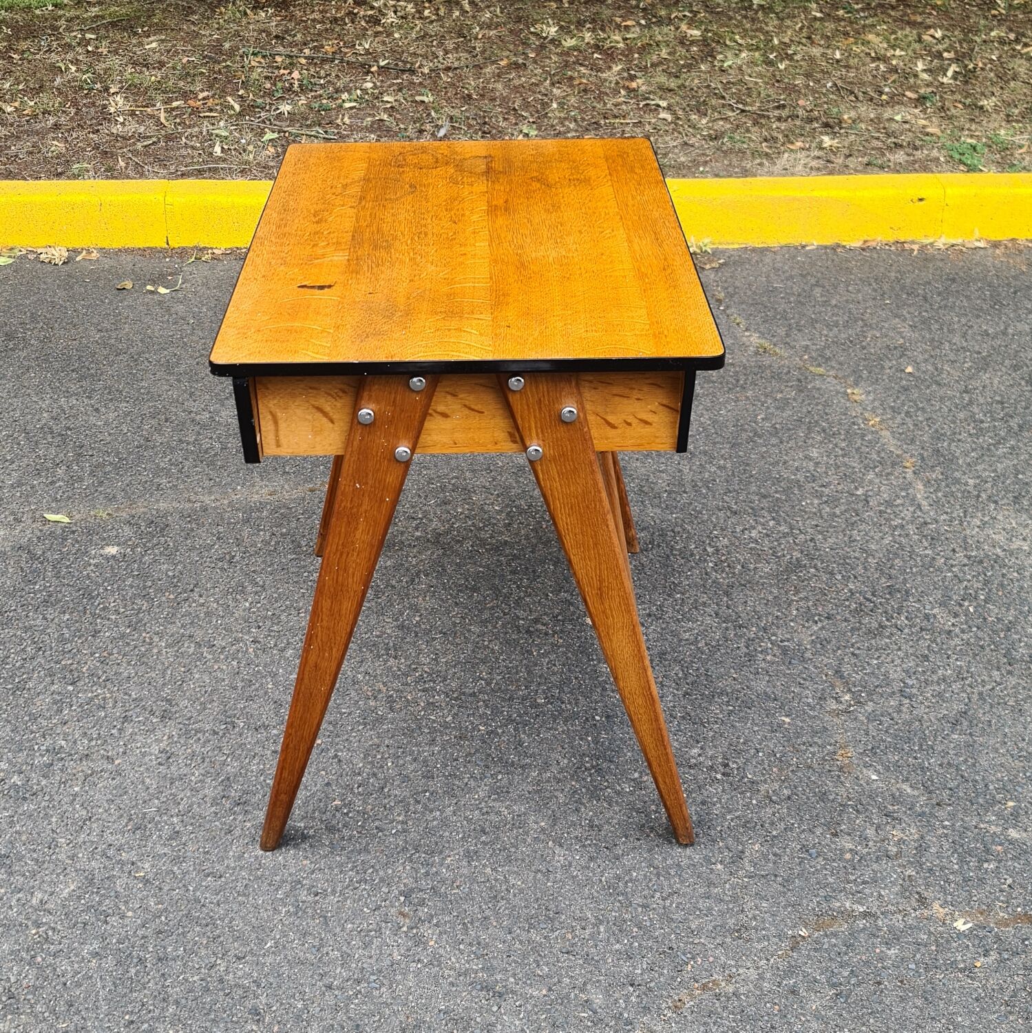 Bureau vintage 1960 scandinave pied compas