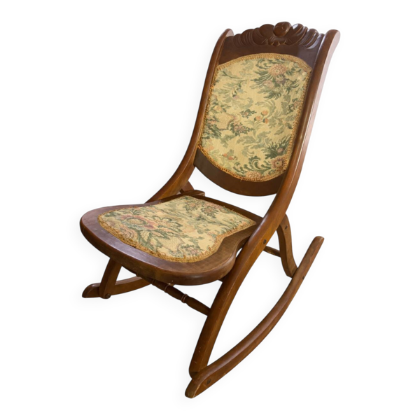 Chaise berçante victorienne authentique de la fin du 19e siècle – Environ 1880-1900.