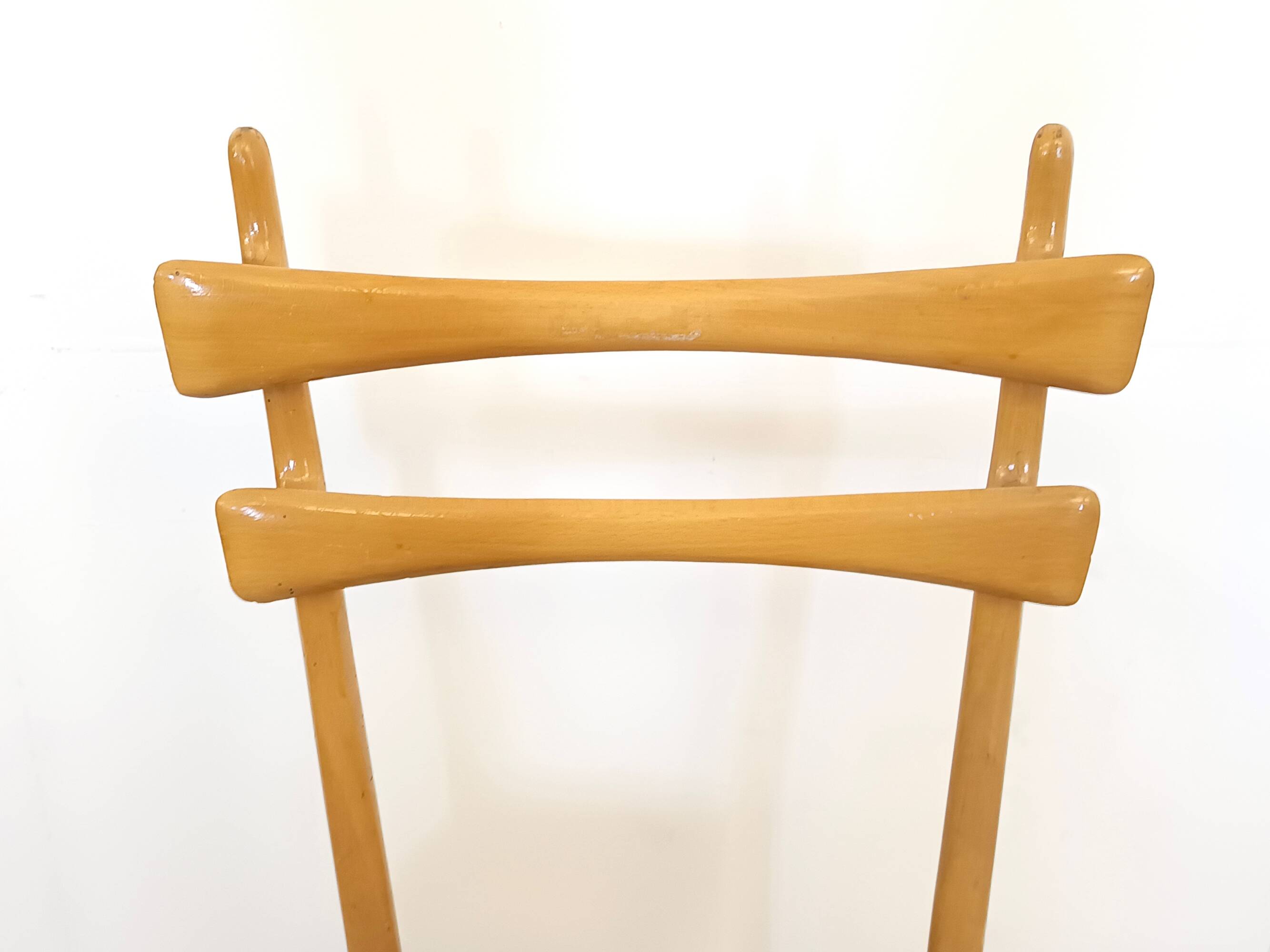 Vintage Maple Dining Chairs with Ultramarine Blue Fabric, 1950s, Set of 5