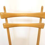 Vintage Maple Dining Chairs with Ultramarine Blue Fabric, 1950s, Set of 5