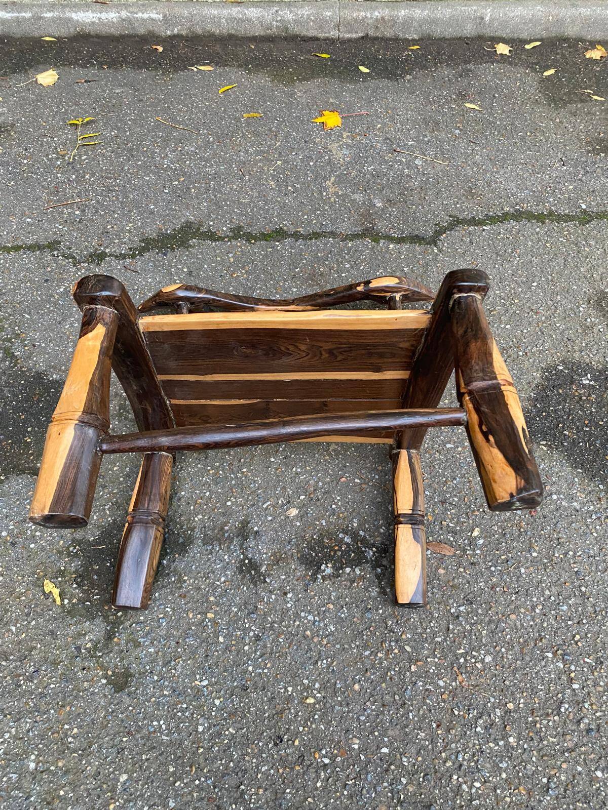 Hand-carved African chair from Ivory Coast