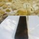 Vintage brass and wood hanging wall shelf