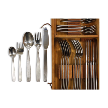 Helmut Alder Amboss 2050 cutlery box for six people, 30 pieces, Austria, 1950s