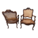 Paire de fauteuils de style Régence en bois naturel XIX siècle