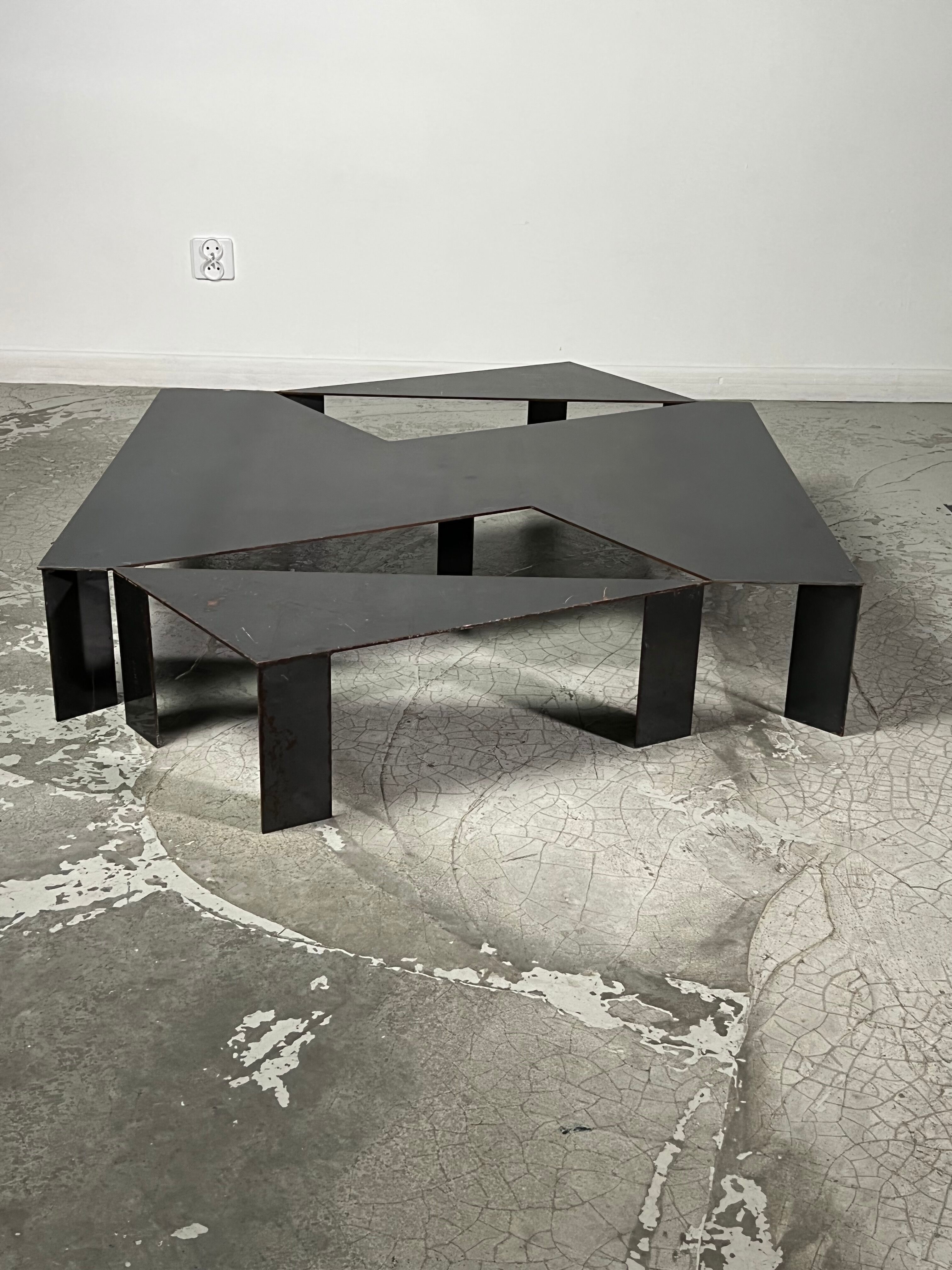 80s steel coffee table