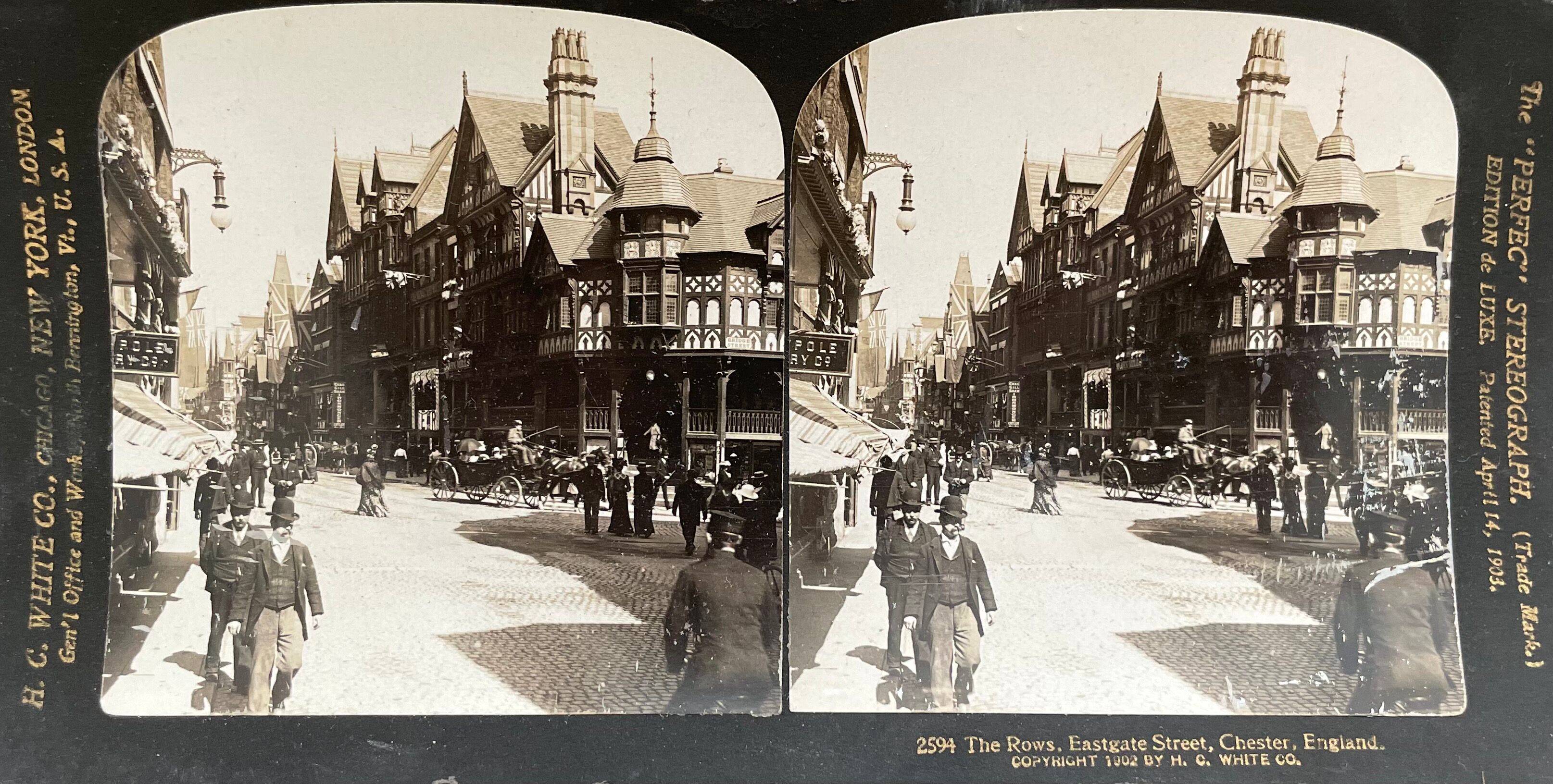 Old photography stereo, stereograph, luxury albumine 1903 Chester England