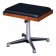 Teak Swivel Stool with Black Leather Seat, 1960s