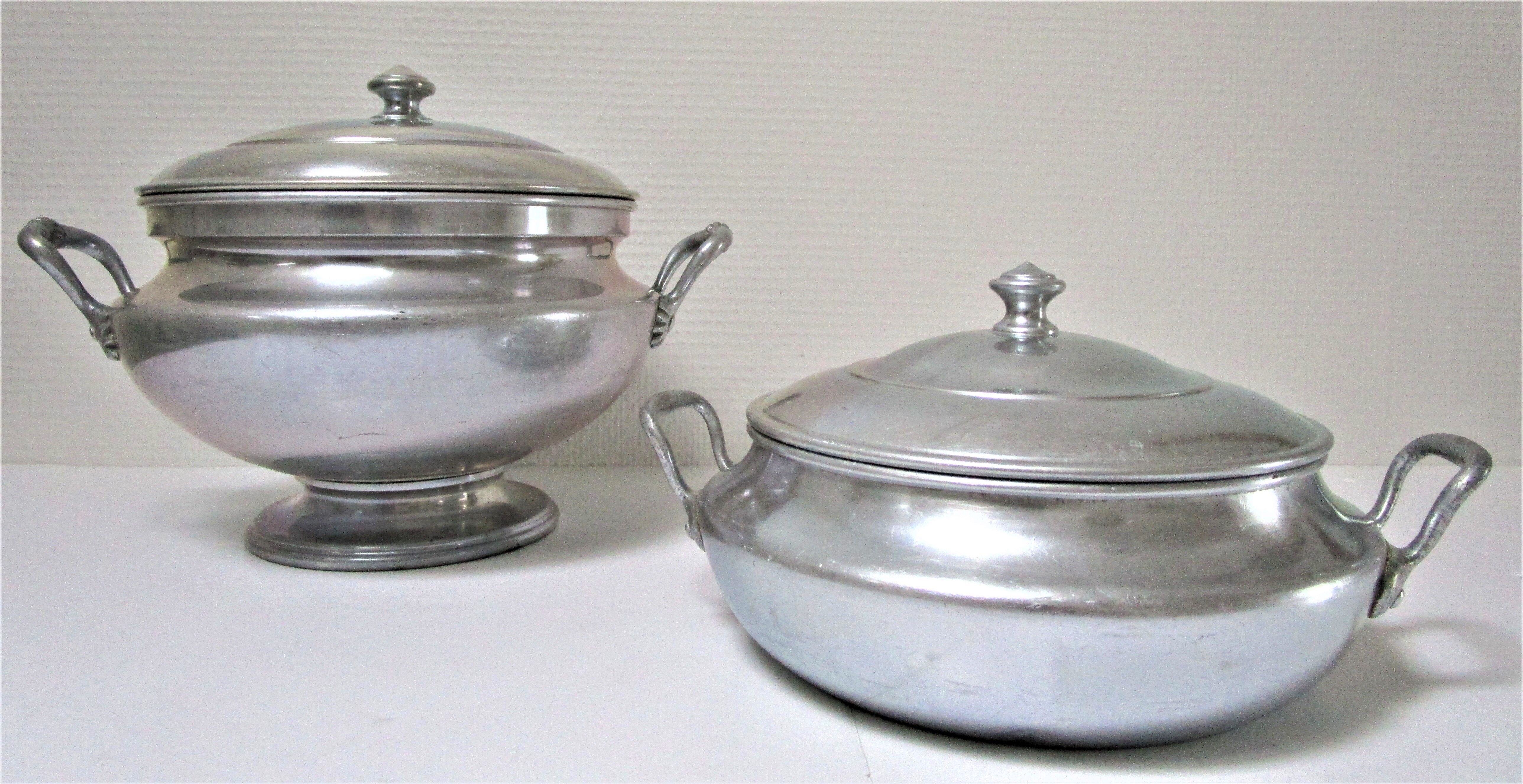 Set of two aluminum tureen Turneds from the 30s/40s