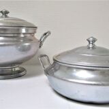 Set of two aluminum tureen Turneds from the 30s/40s