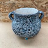 Old Cauldron Pot Tripod Annette ROUX Ceramic Fat Lava 50s #B579