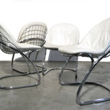 Set of 4 “Pascale” wire chairs designed by Gastone Rinaldi for Thema